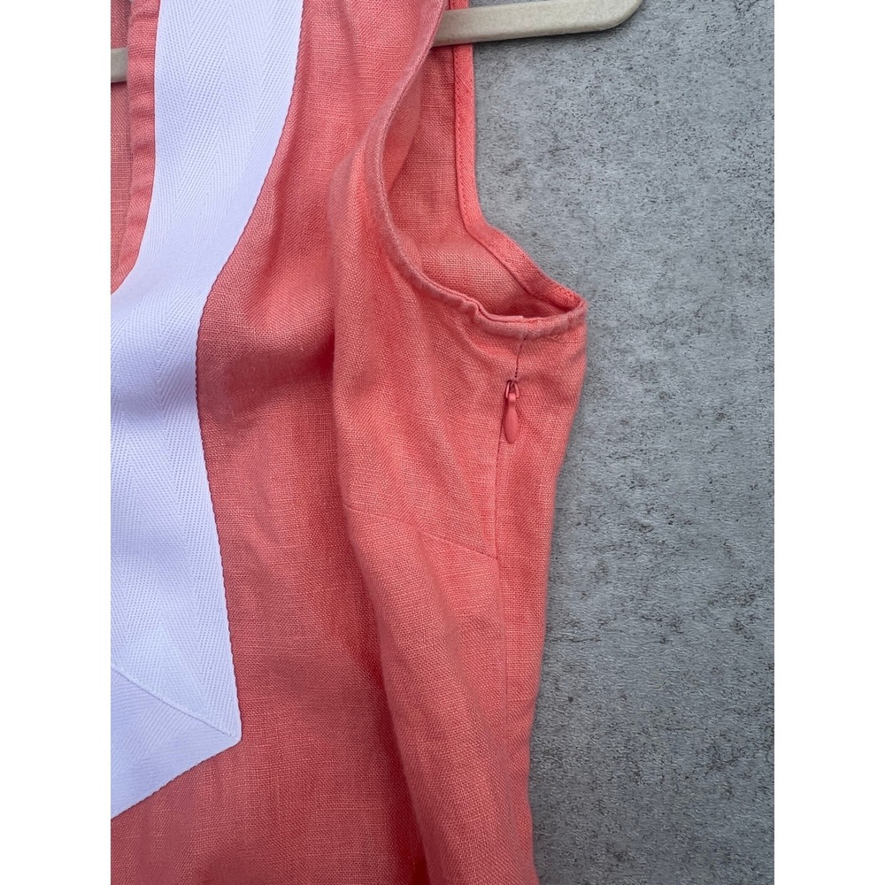 Sail to Sable Coral Pink Linen Sleeveless Tunic Shift Sun Dress Cover Cruise S - Picture 7 of 10